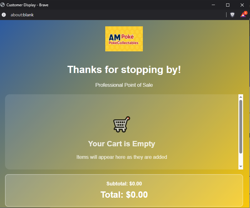 Customer Display Screenshot