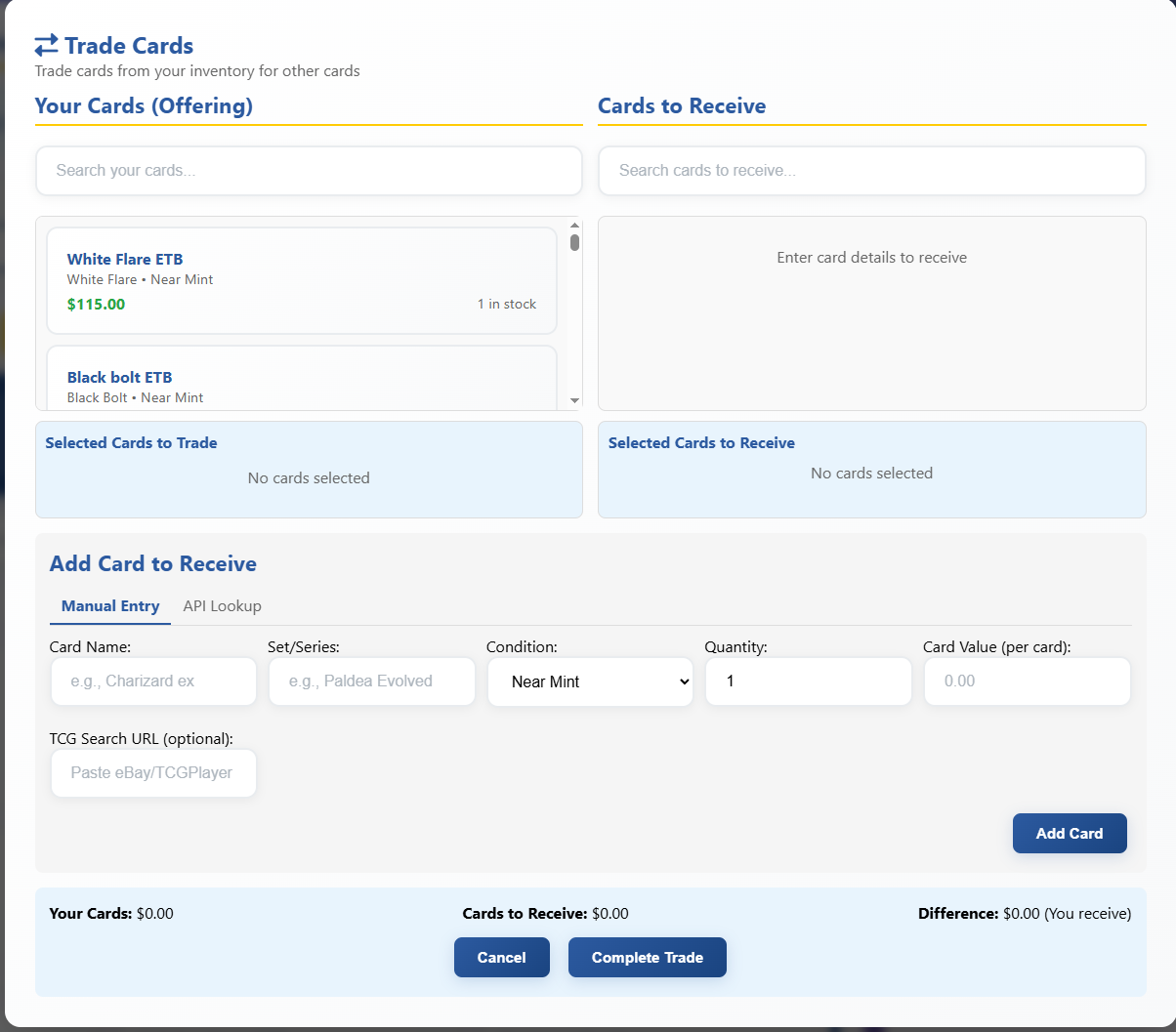 Trading System Screenshot